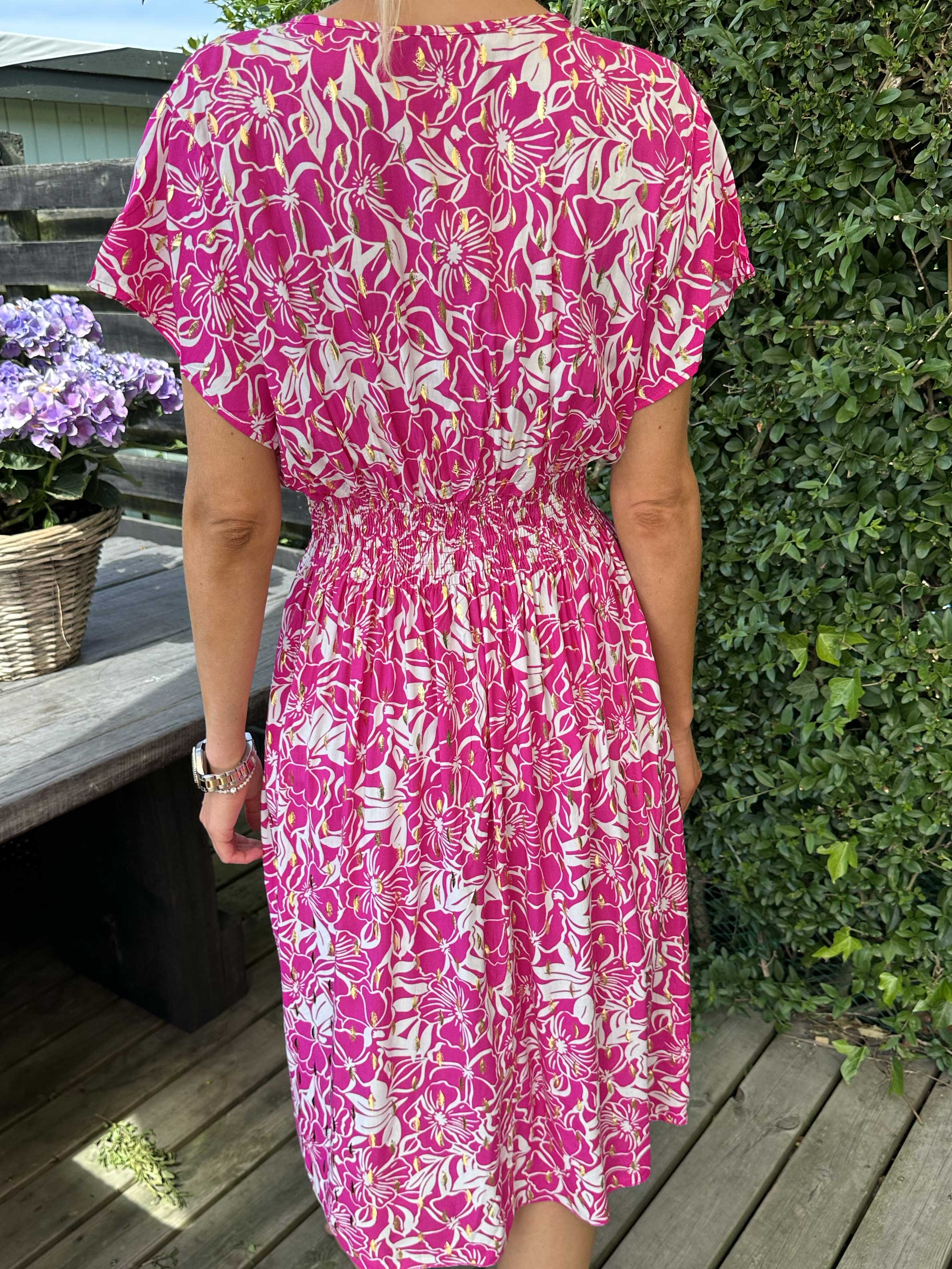 Misha Flower Short - Söt blommig klänning med smock